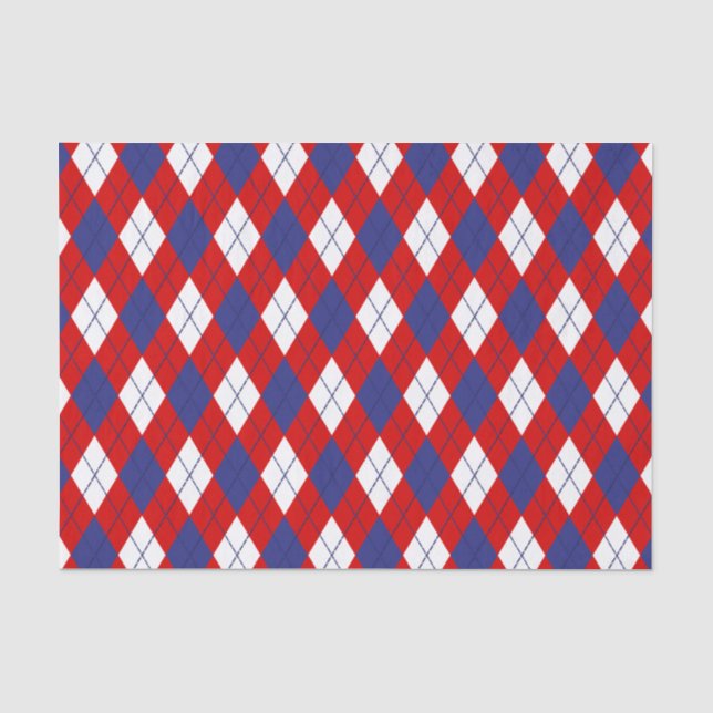 Seda PAPEL DE EMBALAGEM DE 1 TECIDO, Azul-branco-vermel (Frente )