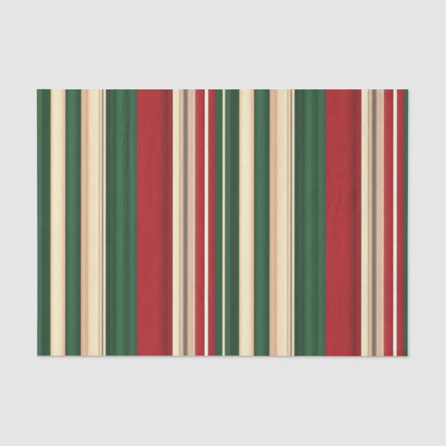 Seda PAPEL DE EMBALAGEM DE 24 TECIDOS-Stripes-Natal (Frente )