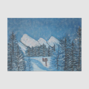 Seda PAPEL DE EMBALAGEM DE TECIDO DE inverno Pintado