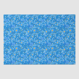 Seda Papel de embalagem design de flor de aquarela azul