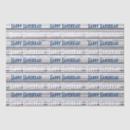 Seda Papel de embrulhamento de tiras Azuis Feliz Hanukk
