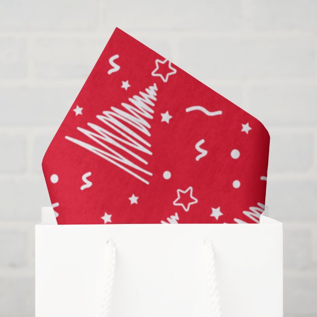 Seda Papel de embrulho de árvores de Natal modernas (Sacola de presentes)