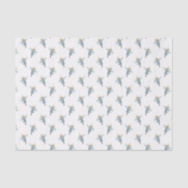 Seda Papel de embrulho de Natal Anjo Estrela Pequena (Frente )