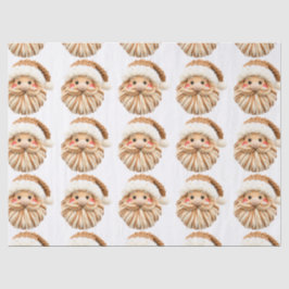 Seda Papel de embrulho de Natal com rosto de Papai Noel