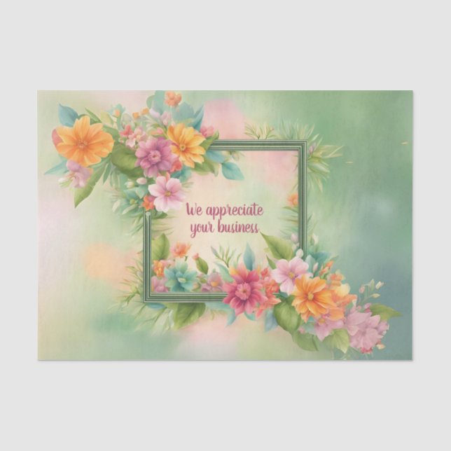 Seda Papel de embrulho de tecido tropical personalizáve (Frente )