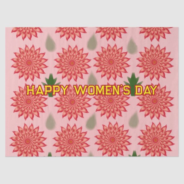 Seda Papel de embrulho do Dia das Mulheres com flores d (Frente )
