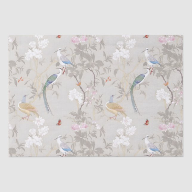 Seda Papel de enrolamento da Chinoiserie para jardins c (Frente )