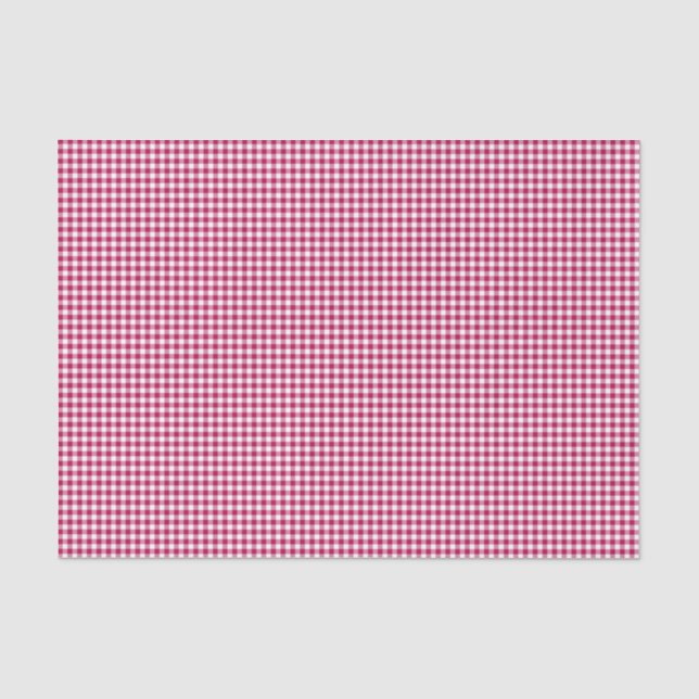 Seda Papel De Enrolamento De Tecidos Gingham-Dark-Pink (Frente )
