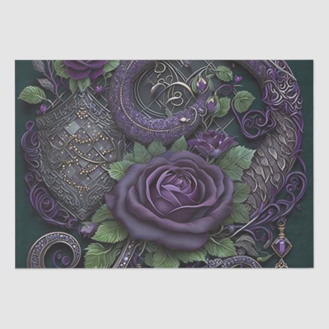 Seda Papel de enrolamento roxo cobra Celtic Knot (Frente )