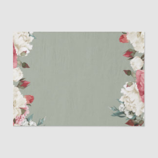 Seda papel de envolvimento floral bonito do tecido 10lb
