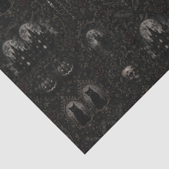 Seda Papel de Halloween Gótico (Detalhes)