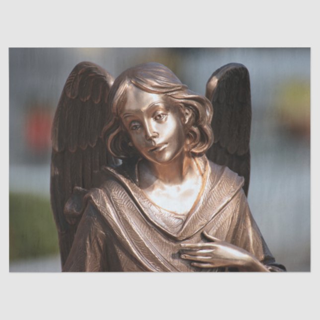Seda papel de lenço de anjo de bronze (Frente )