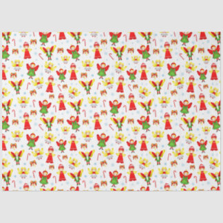 Seda Papel de lenço de anjos engraçados do enfeites de 