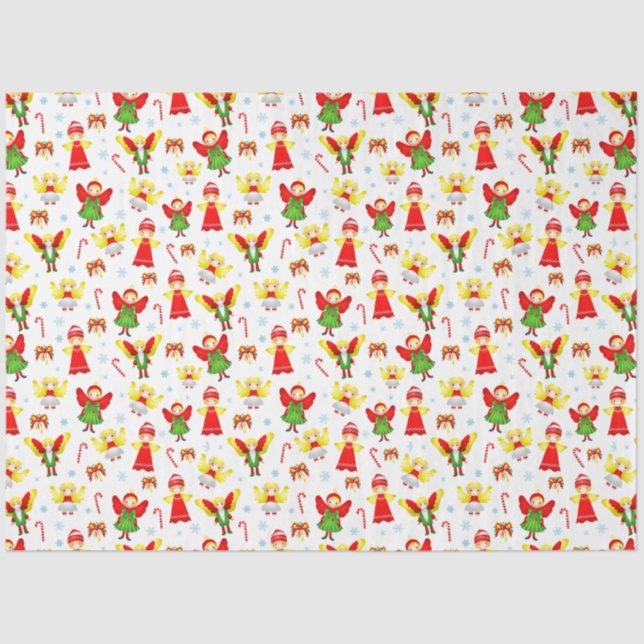 Seda Papel de lenço de anjos engraçados do enfeites de  (Frente )