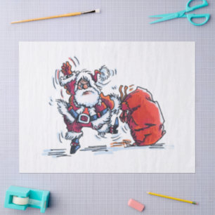 Seda Papel de lenço de Papais noeis irritado grande