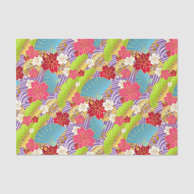 Seda Papel de lenço estilo Chiyogami (Frente )