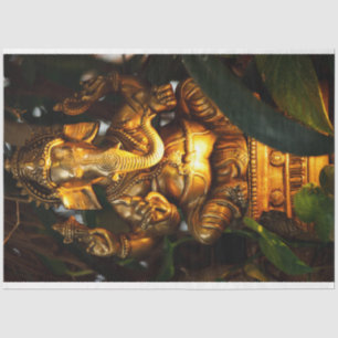 Seda Papel de lenço ouro ganesha