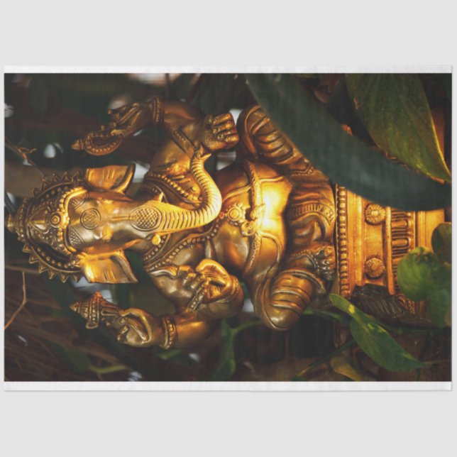 Seda Papel de lenço ouro ganesha (Frente )
