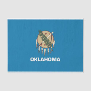 Seda Papel de lenço Patriótico com bandeira Oklahoma,