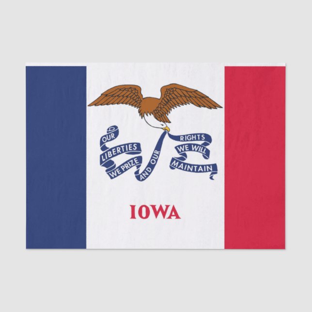Seda Papel de lenço Patriótico com pavilhão de Iowa (Frente )