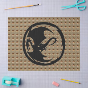 Seda Papel de lenço preto-e-dragão