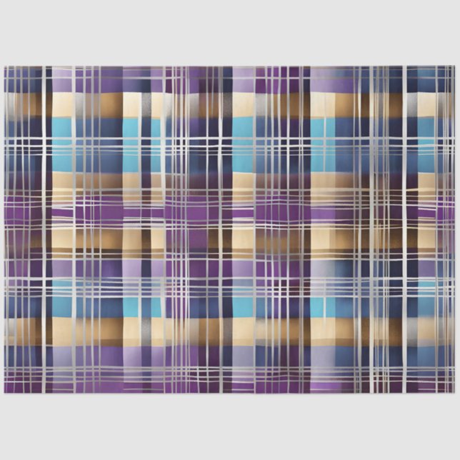 Seda Papel de lenços de xadrez abstrato (Frente )