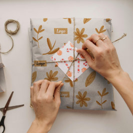 Seda Papel de moldagem do logotipo Floral para pequenas