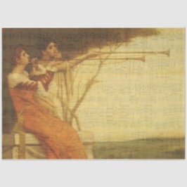 Seda Papel de música para mulheres tocando trompetes