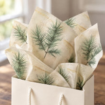 Papel de Natal com raminhos de pinheiro em aquarel