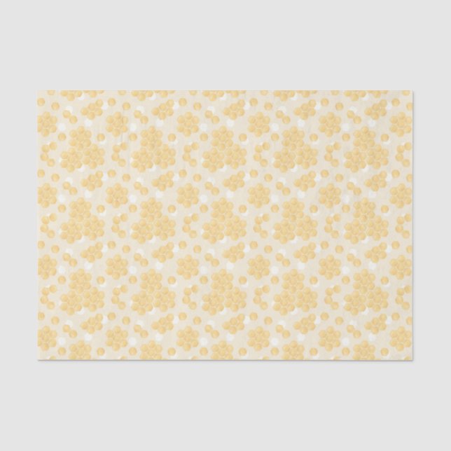 Seda Papel de Padrão de Honeycomb Amarelo (Frente )