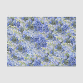 Seda Papel de Padrão de Hydrangeas Azul