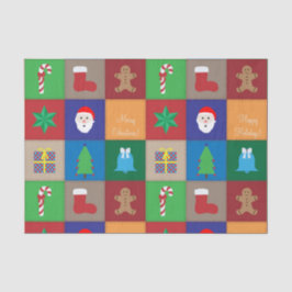 Seda Papel de Padrão de Natal - Colorido