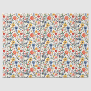 Seda Papel de Padrão Floral Colorido