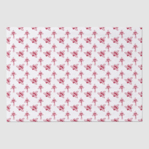 Seda Papel de Padrão Floral do Rosa vermelha