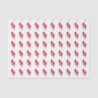 Seda Papel de Papá de Natal de Pássaro Vermelho