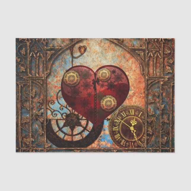 Seda Papel de parede dos corações de Steampunk do (Frente )