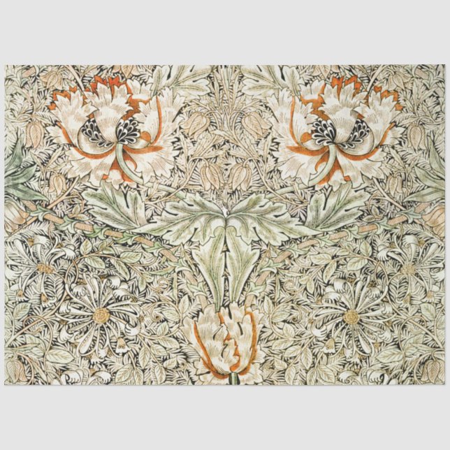Seda Papel de Parede Floral de Madressilva de William M (Frente )
