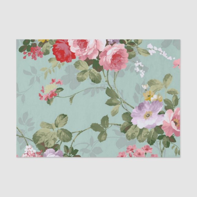 Seda Papel de parede floral do vintage (Frente )