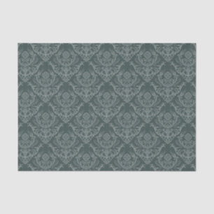 Seda Papel de parede floral verde luxuoso do damasco