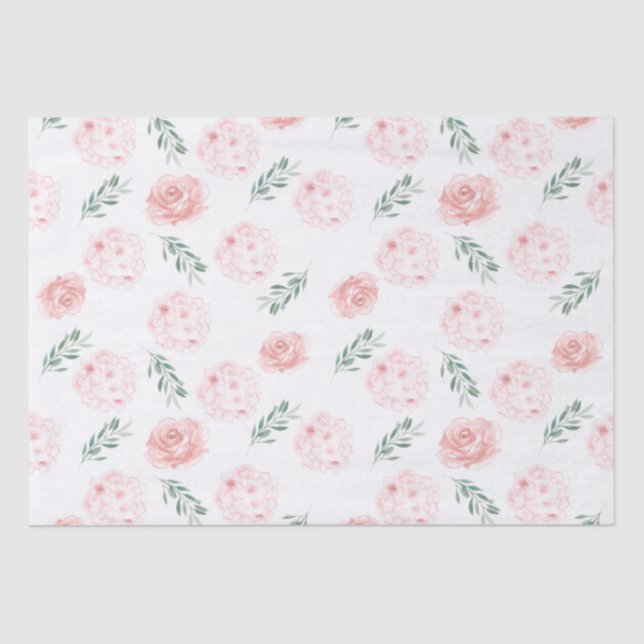 Seda Papel de presente de Hortênsia Rosa  (Frente )