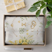Papel de Presente de Noivado e Casamento com Flore