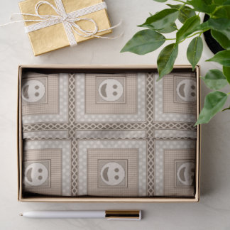 Seda Papel de Presente de Tecido Bn&G Smile Tile