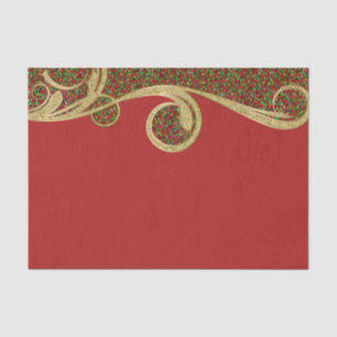 Seda Papel de Presente Glam Natal Festa Red Green Gold