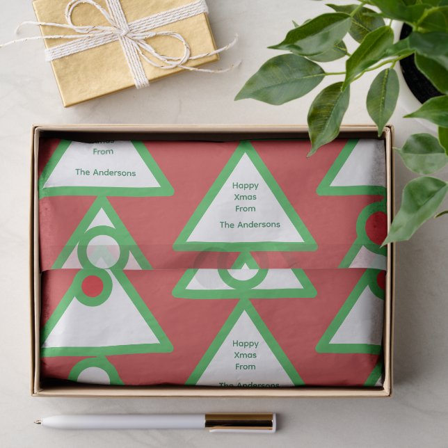 Seda Papel de presente personalizado com padrão triangu (Presente)