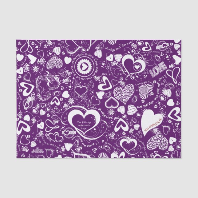 Seda Papel de Quebra-Cabeça-Branca-Roxo (Frente )