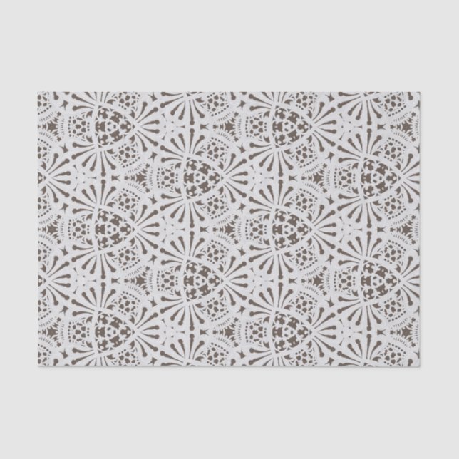 Seda Papel de rendas embutido (Frente )