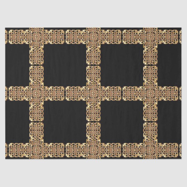 Seda papel de revestimento celta dourado (Frente )