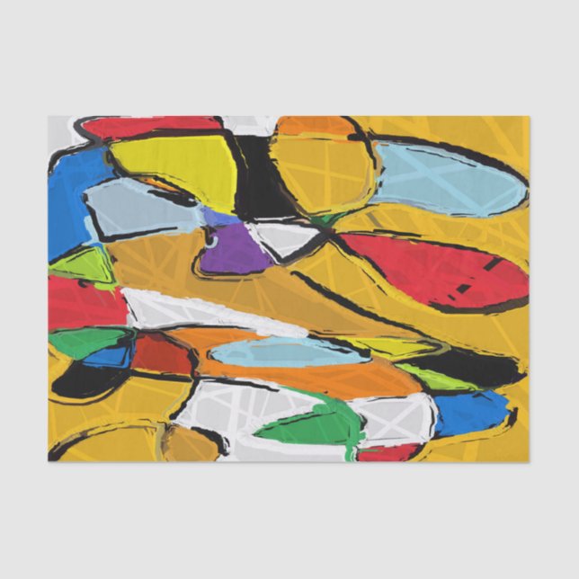 Seda Papel de tecido Abstrato amarelo (Frente )