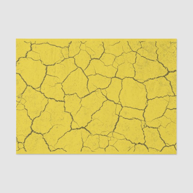 Seda Papel de Tecido Amarelo Rachado de Mostarda (Frente )