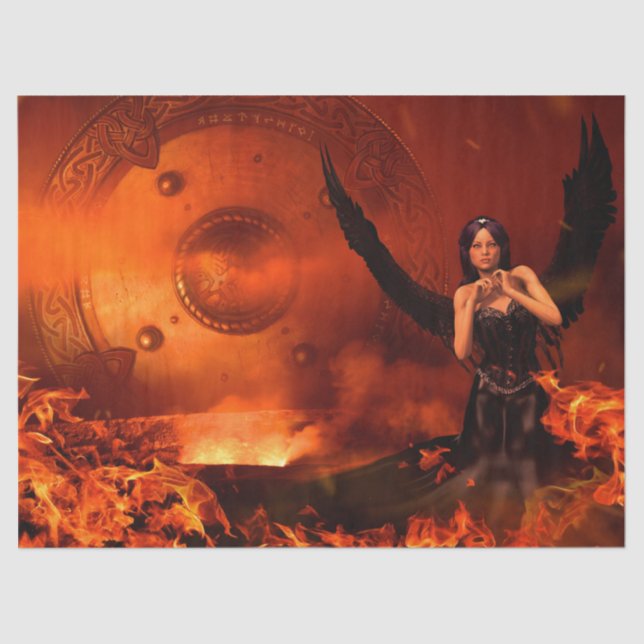 Seda papel de tecido angel escuro (Frente )